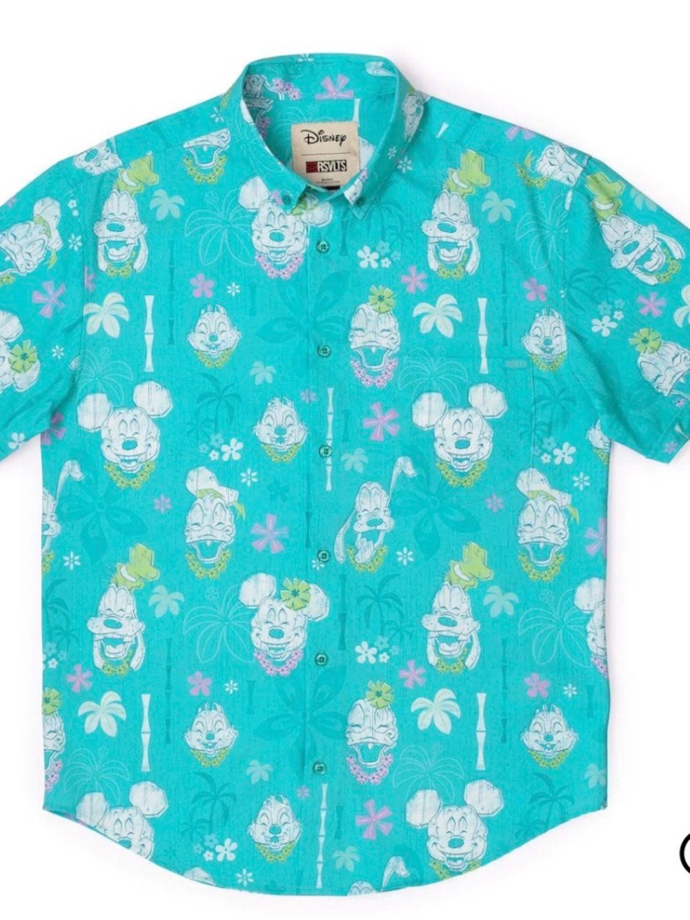 NWT RSVLTS DISNEY ISLAND SMILIN KUNUFLEX Short Sleeve Shirt Men’s Size Large